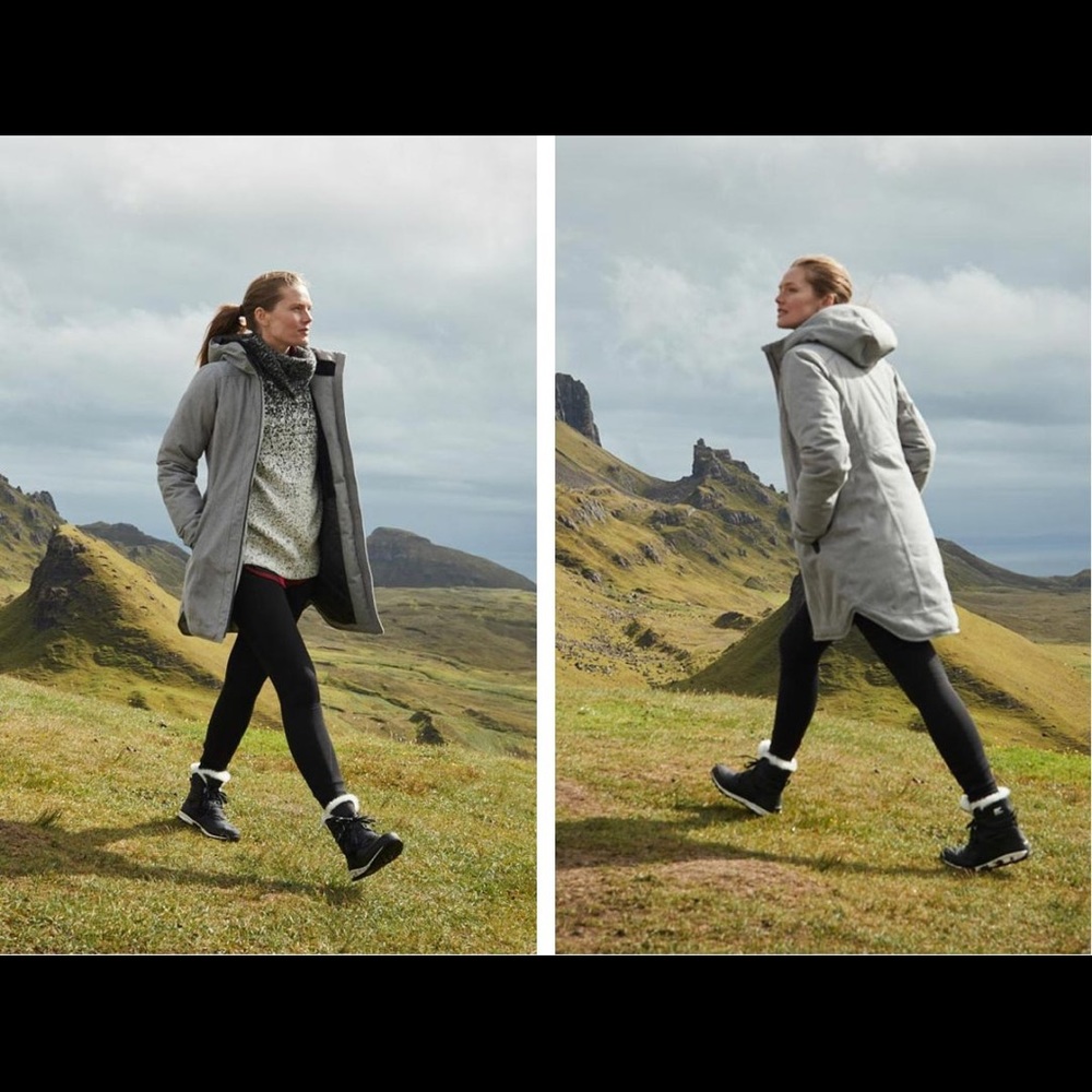 Athleta XS Gray Down Parka